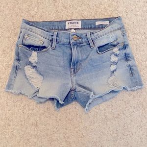 Frame Denim distressed denim shorts
